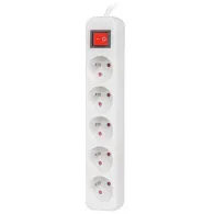 Listwa zasilająca Lanberg PS1-05E-0300-W - 5x Typ E, wtyk Schuko, 3 m, Biała