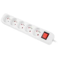 Listwa zasilająca Lanberg PS1-05E-0300-W - 5x Typ E, wtyk Schuko, 3 m, Biała