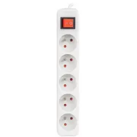 Listwa zasilająca Lanberg PS1-05E-0300-W - 5x Typ E, wtyk Schuko, 3 m, Biała