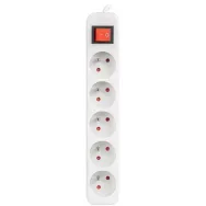 Listwa zasilająca Lanberg PS1-05E-0300-W - 5x Typ E, wtyk Schuko, 3 m, Biała