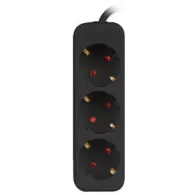 Listwa zasilająca Lanberg PS0-03F-0150-BK - 3x Typ F, wtyk Schuko, 1,5 m, Czarna
