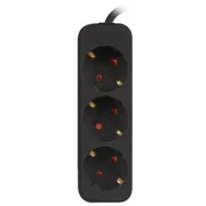 Listwa zasilająca Lanberg PS0-03F-0150-BK - 3x Typ F, wtyk Schuko, 1,5 m, Czarna