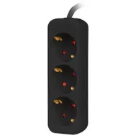 Listwa zasilająca Lanberg PS0-03F-0150-BK - 3x Typ F, wtyk Schuko, 1,5 m, Czarna