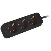 Listwa zasilająca Lanberg PS0-03F-0150-BK - 3x Typ F, wtyk Schuko, 1,5 m, Czarna