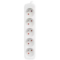 Listwa zasilająca Lanberg PS0-05E-0150-W - 5x Typ E, wtyk Schuko, 1,5 m, Biała