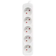 Listwa zasilająca Lanberg PS0-05E-0150-W - 5x Typ E, wtyk Schuko, 1,5 m, Biała
