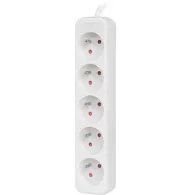 Listwa zasilająca Lanberg PS0-05E-0150-W - 5x Typ E, wtyk Schuko, 1,5 m, Biała