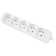 Listwa zasilająca Lanberg PS0-05E-0150-W - 5x Typ E, wtyk Schuko, 1,5 m, Biała