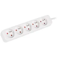 Listwa zasilająca Lanberg PS0-05E-0150-W - 5x Typ E, wtyk Schuko, 1,5 m, Biała
