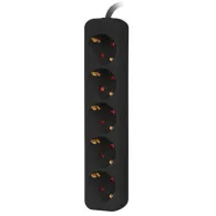 Listwa zasilająca Lanberg PS0-05F-0150-BK - 5x Typ F, wtyk Schuko, 1,5m, Czarna