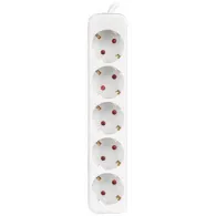 Listwa zasilająca Lanberg PS0-05F-0150-W - 5x Typ F, wtyk Schuko, 1,5m, Biała