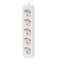 Listwa zasilająca Lanberg PS0-05F-0150-W - 5x Typ F, wtyk Schuko, 1,5m, Biała