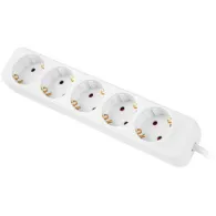 Listwa zasilająca Lanberg PS0-05F-0150-W - 5x Typ F, wtyk Schuko, 1,5m, Biała