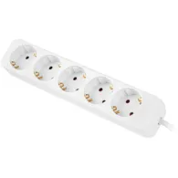 Listwa zasilająca Lanberg PS0-05F-0300-W - 5x Typ F, wtyk Schuko, 3m, Biała