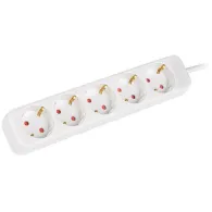 Listwa zasilająca Lanberg PS0-05F-0300-W - 5x Typ F, wtyk Schuko, 3m, Biała