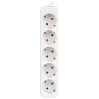 Listwa zasilająca Lanberg PS0-05F-0300-W - 5x Typ F, wtyk Schuko, 3m, Biała