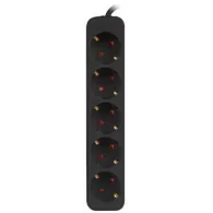 Listwa zasilająca Lanberg PS0-05F-0300-BK - 5x Typ F, wtyk Schuko, 3m, Czarna