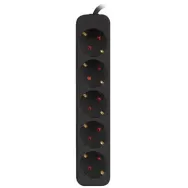 Listwa zasilająca Lanberg PS0-05F-0300-BK - 5x Typ F, wtyk Schuko, 3m, Czarna
