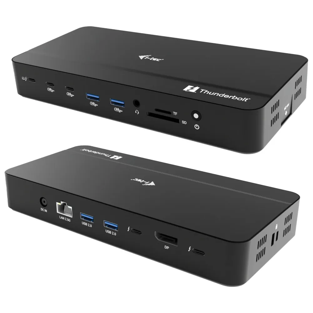 Stacja dokująca i-tec Thunderbolt 5 Triple Display Docking Station TB5TRIPLEDOCKM2PD - 5x USB-C, 4x USB-A, DP, LAN, Audio, SD