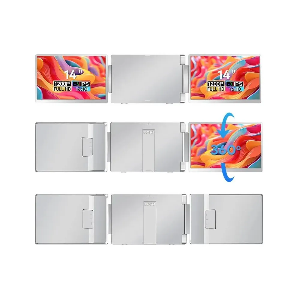 Monitor Extralink EX.21564 - 14"/1920x1200 (WUXGA)/16:10/IPS/USB-C/Srebrny - zdjęcie