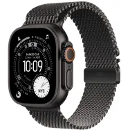 Smartwatch Apple Watch Ultra 3 MF1T4QF/A - 49 mm GPS + Cellular, czarny tytan z czarną tytanową bransoletą mediolańską, L