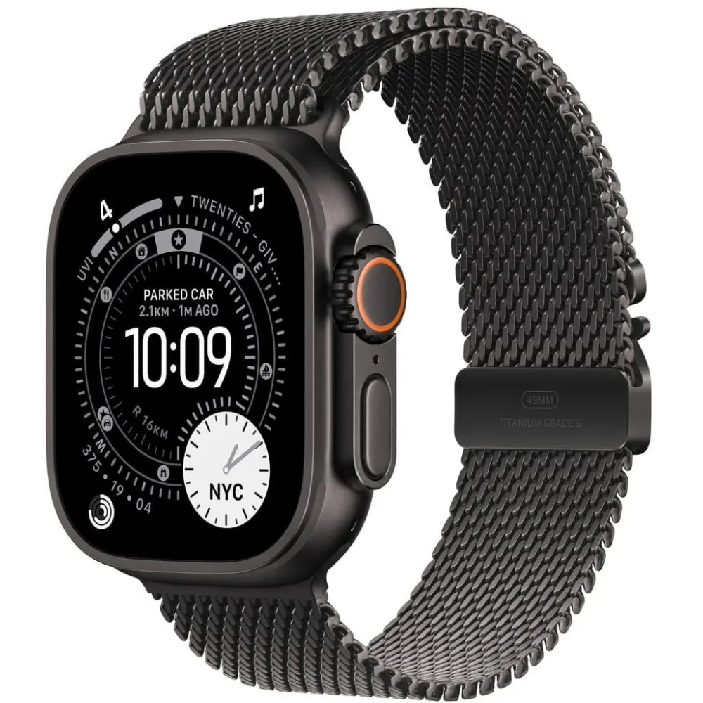 Smartwatch Apple Watch Ultra 3 MF1Q4ET/A - 49 mm GPS + Cellular, czarny tytan z czarną tytanową bransoletą mediolańską, M