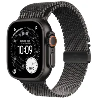 Smartwatch Apple Watch Ultra 3 MF1N4QP/A - 49 mm GPS + Cellular, czarny tytan z czarną tytanową bransoletą mediolańską, S
