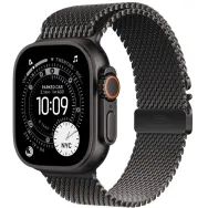 Smartwatch Apple Watch Ultra 3 MF1N4QP/A - 49 mm GPS + Cellular, czarny tytan z czarną tytanową bransoletą mediolańską, S