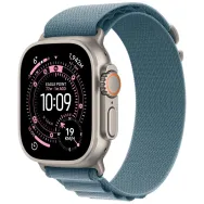 Smartwatch Apple Watch Ultra 3 MEWP4QR/A - 49 mm GPS + Cellular, naturalny tytan z jasnoniebieską opaską Apline, L