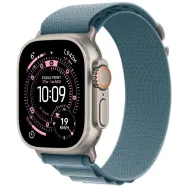Smartwatch Apple Watch Ultra 3 MEWM4ET/A - 49 mm GPS + Cellular, naturalny tytan z jasnoniebieską opaską Apline, M
