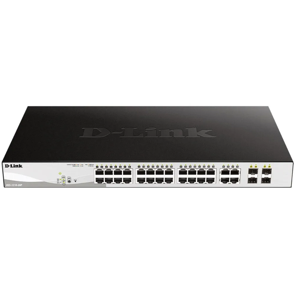 Switch zarządzalny D-Link DGS-1210-28P/E, 24x 100|1000Mbps RJ45, 4x 1Gbps RJ45, SFP combo, POE+ 193W | Sklep ITnes.pl, IT for BU