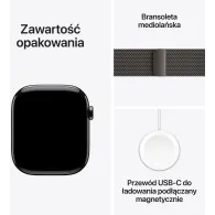 Smartwatch Apple Watch 11 MFD44MP/A - 46 mm, GPS + Cellular, łupkowy tytan z bransoletą mediolańską kol. tytanu łupkowego, M/L
