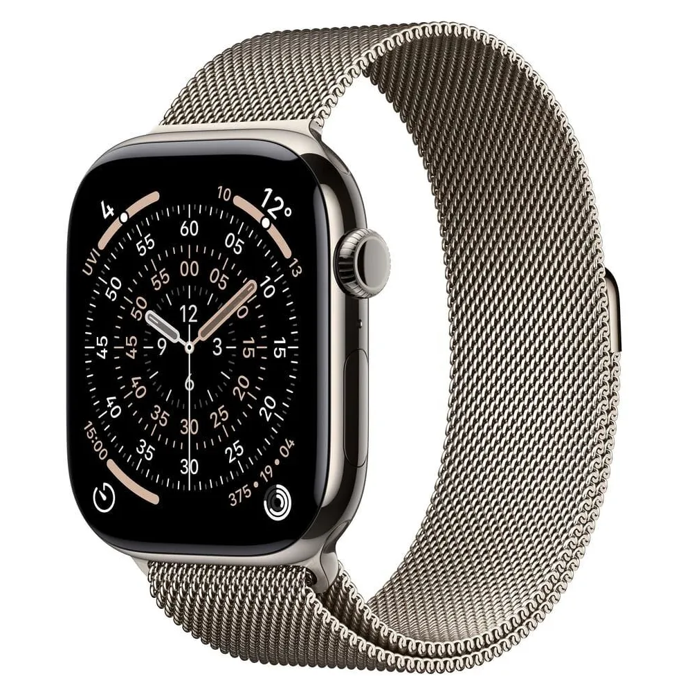 Smartwatch Apple Watch 11 MFD04ZR/A - 46 mm, GPS + Cellular, naturalny tytan z bransoletą mediolańską kol. naturalnym, M/L