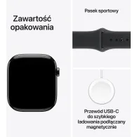 Smartwatch Apple Watch 11 MFD24MP/A - 46 mm, GPS + Cellular, łupkowy tytan z czarnym paskiem sportowym, M/L