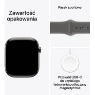 Smartwatch Apple Watch 11 MFCX4MP/A - 46 mm, GPS + Cellular, naturalny tytan z szarym paskiem sportowym, M/L