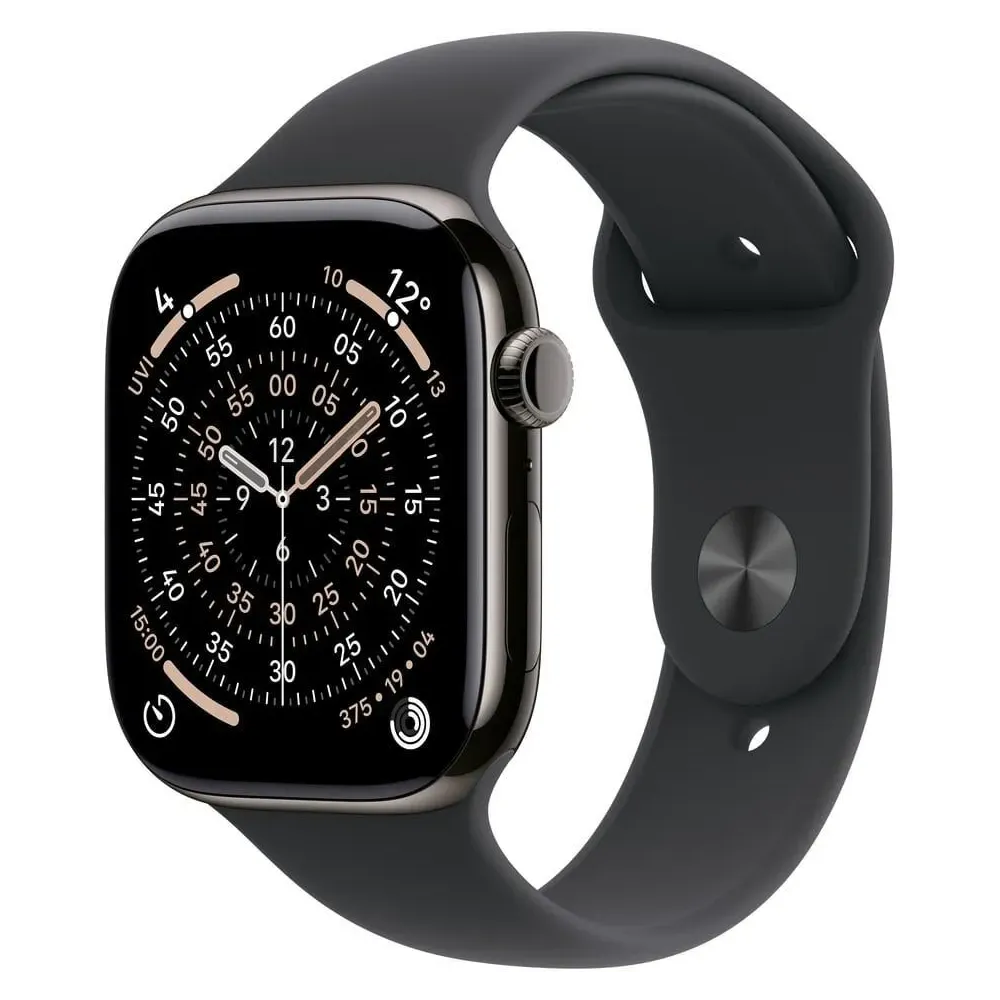 Smartwatch Apple Watch 11 MF8R4MP/A - 42 mm, GPS + Cellular, łupkowy tytan z czarnym paskiem sportowym, S|M