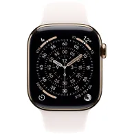 Smartwatch Apple Watch 11 MFD64ZR/A - 46 mm, GPS + Cellular, złoty tytan z różowym paskiem sportowym, M|L