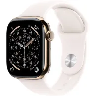 Smartwatch Apple Watch 11 MFD64MP/A - 46 mm, GPS + Cellular, złoty tytan z różowym paskiem sportowym, M|L