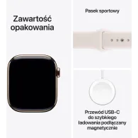 Smartwatch Apple Watch 11 MF8W4MP/A - 42 mm, GPS + Cellular, złoty tytan z różowym paskiem sportowym, S|M