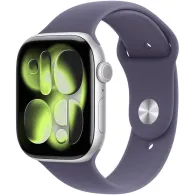 Smartwatch Apple Watch 11 MFCR4MP/A - 46 mm, GPS + Cellular, srebrne aluminium z fioletowym paskiem sportowym, M|L