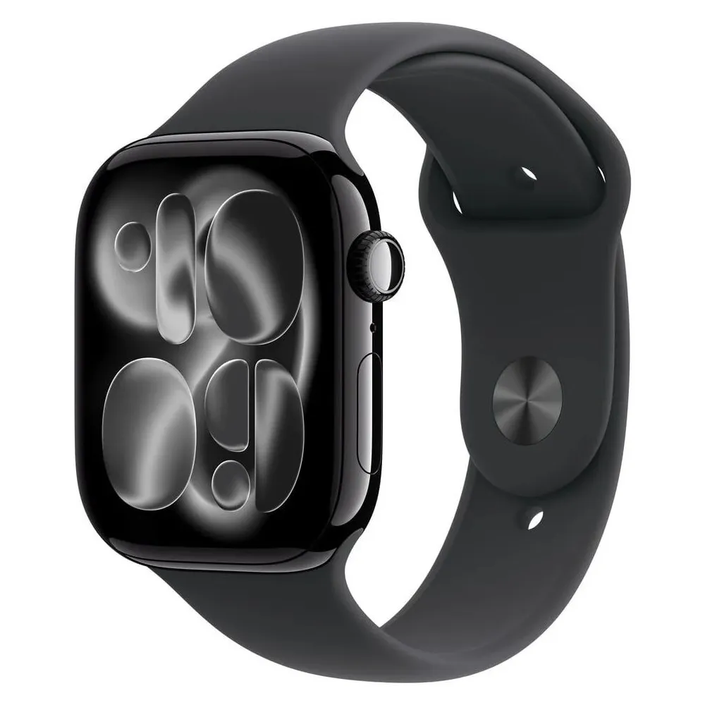 Smartwatch Apple Watch 11 MFC44MP/A - 46 mm, GPS + Cellular, aluminium w kolorze onyksu z paskiem sportowym czarnym, M|L