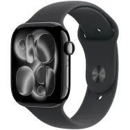 Smartwatch Apple Watch 11 MEQU4ET/A - 42 mm, GPS, aluminium w kolorze onyksu z paskiem sportowym czarnym, M|L