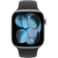 Smartwatch Apple Watch 11 MEV04MP/A - 46 mm, GPS, szare aluminium z czarnym paskiem sportowym, S|M