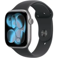 Smartwatch Apple Watch 11 MEV04MP/A - 46 mm, GPS, szare aluminium z czarnym paskiem sportowym, S|M