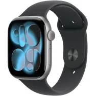 Smartwatch Apple Watch 11 MEV44MP/A - 46 mm, GPS, szare aluminium z czarnym paskiem sportowym, M|L