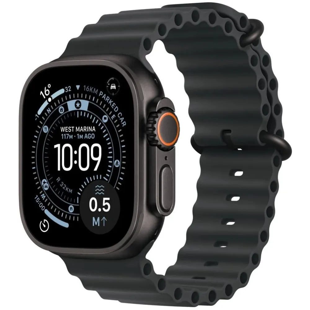 Smartwatch Apple Watch Ultra 3 MF0J4ET/A - 49 mm GPS + Cellular, czarny tytan z czarnym paskiem Ocean