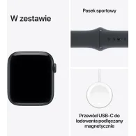 Smartwatch Apple Watch SE 3 MEPC4ET/A - 40 mm GPS + Cellular, czarne aluminium z czarnym paskiem sportowym, M|L