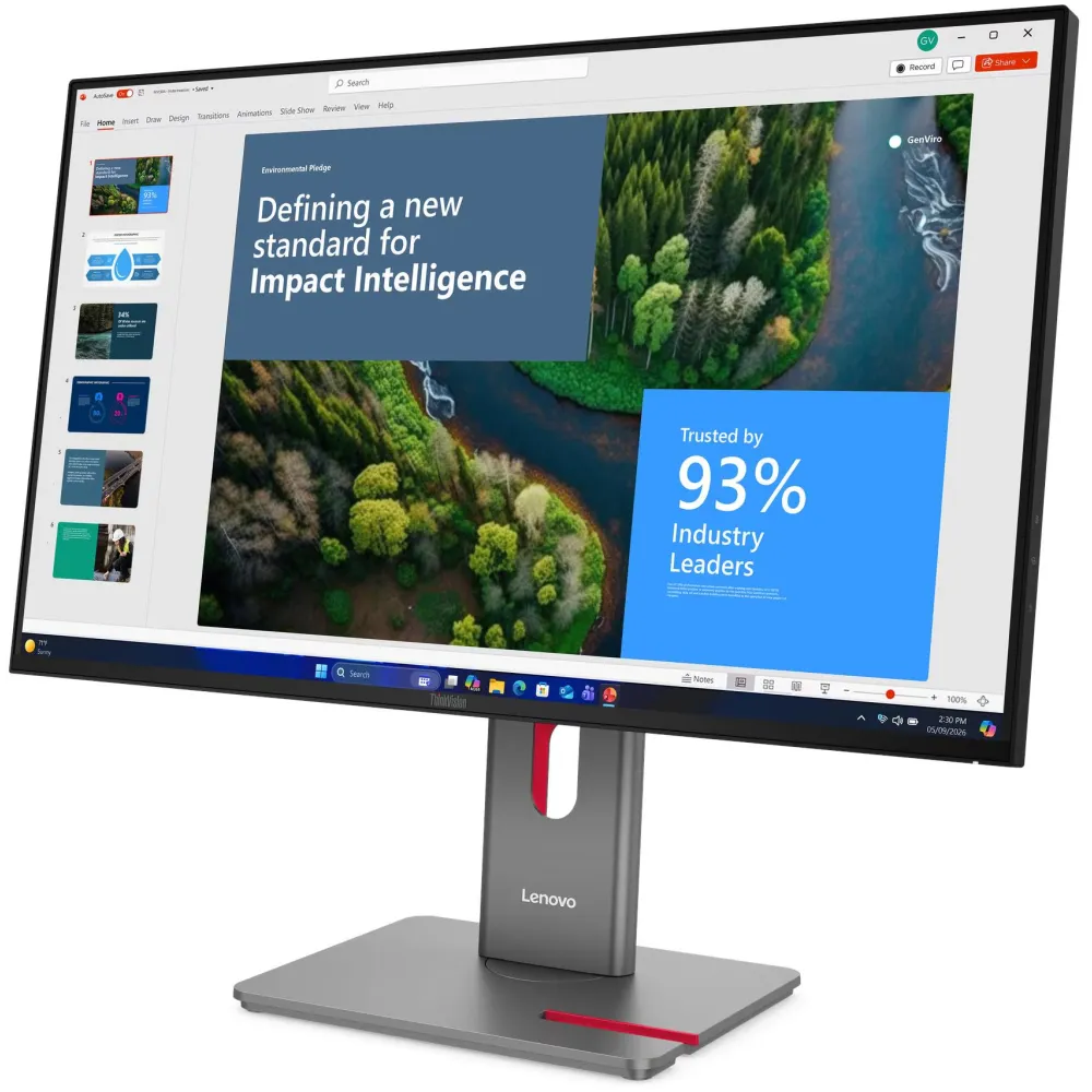 Monitor Lenovo ThinkVision P27UD-40 64CEGAT2EU - 27/3840x2160 (4K)/24Hz-120Hz/IPS/HDR/6 ms/pivot/Czarno-srebrny - zdjęcie
