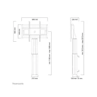 Uchwyt ścienny Neomounts by Newstar Motorised Floor Stand/Wall Mount 42-100 PLASMA-W2500SILVER - Srebrny