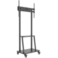 Stojak podłogowy Techly ICA-TR30 - TV 55-100", do 150kg, regulowany, 2 półki, Czarny